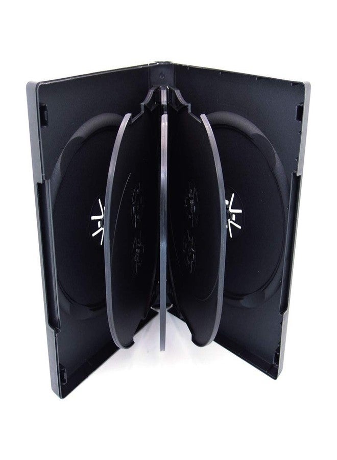 Maxtek Black 8 Disc DVD Cases with 3 Flip Trays and Outter Clear Sleeve, 10 Pack - Image 1