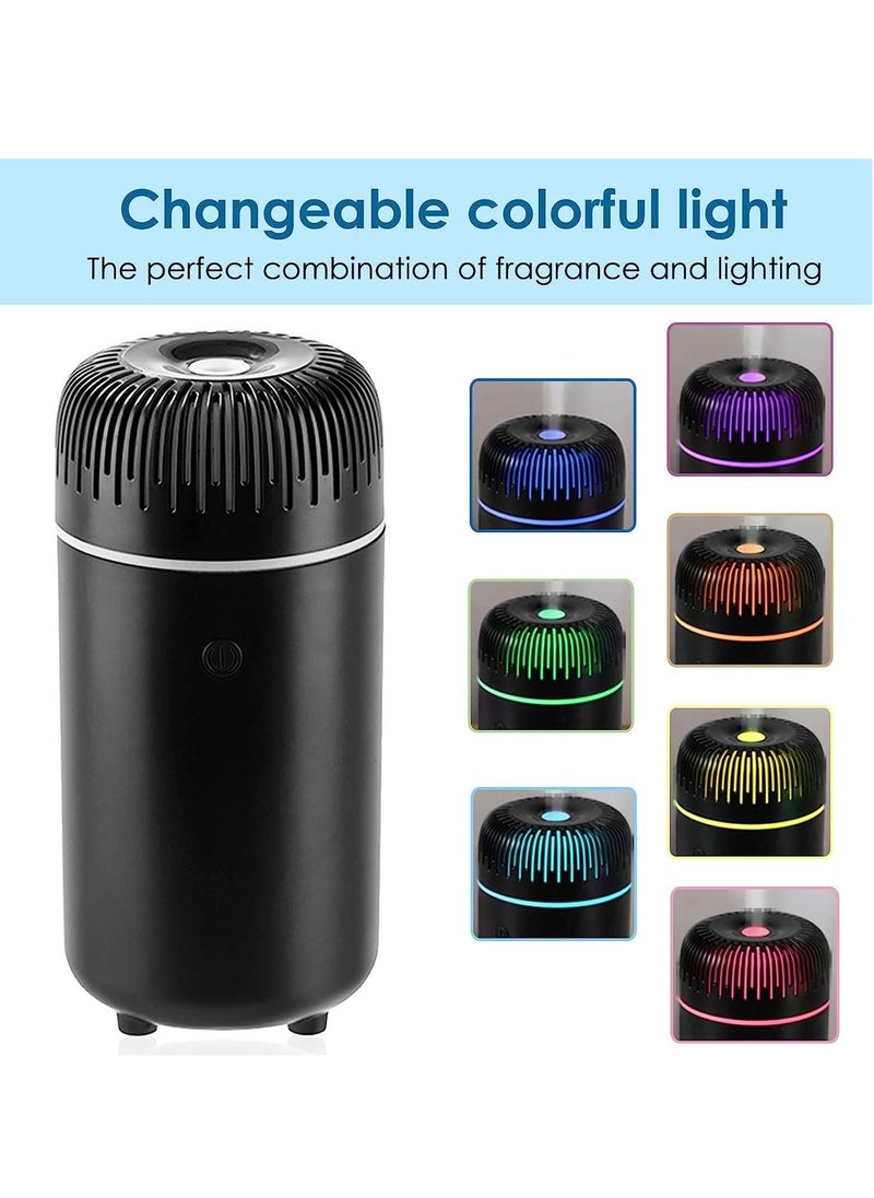 XQ Car Diffuser USB Mini Humidifier Ultrasonic Essential Oil Cool Mist Air Freshener Car Office Bedroom Home Black  - Image 2