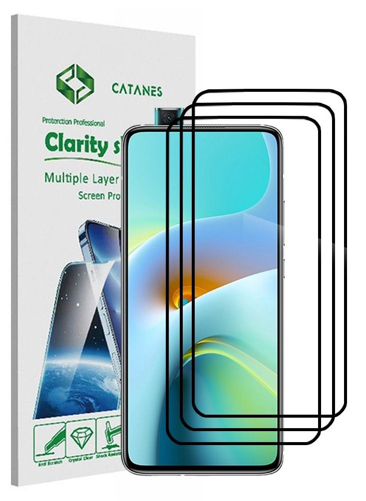 CATANES 3 Pack For Xiaomi Redmi K30 Ultra Screen Protector Tempered Glass Full Glue Back  - Image 1