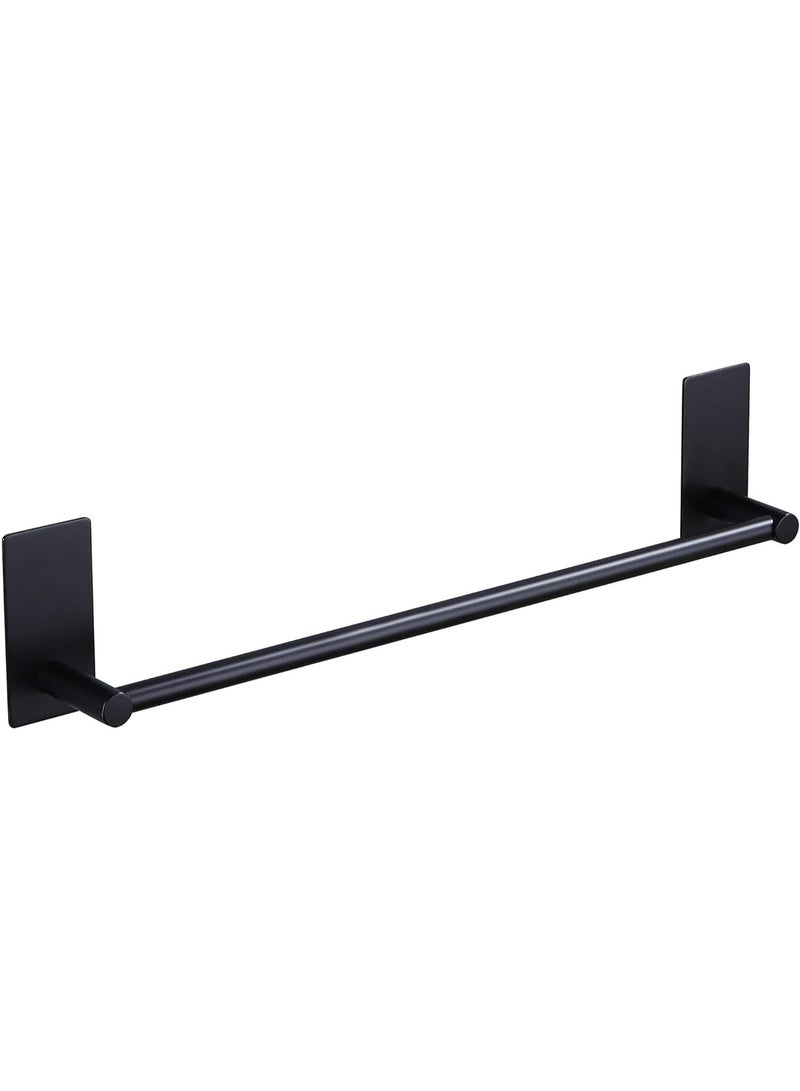 No Drill Towel Bar Bathroom Stainless Steel Black Towel Holder Waterproof & Rustproof Self Adhesive Towel Rack Hanger Wall Mounted, 40 cm / 15.75 inch for Bathroom/Kitchen - Image 2