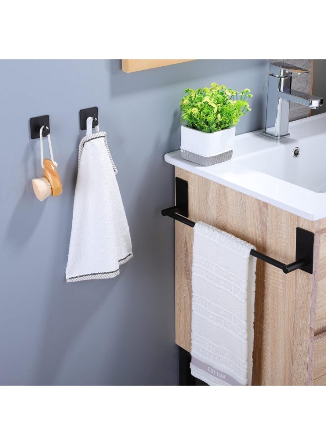 No Drill Towel Bar Bathroom Stainless Steel Black Towel Holder Waterproof & Rustproof Self Adhesive Towel Rack Hanger Wall Mounted, 40 cm / 15.75 inch for Bathroom/Kitchen - Image 4