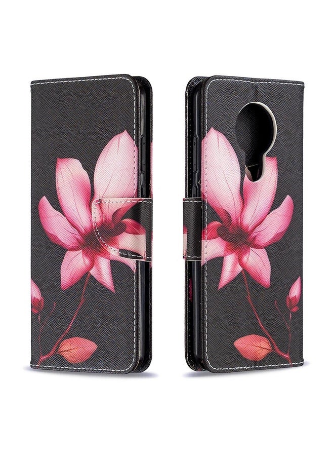 HuHa Case Cover For Nokia 5.3 Colored Drawing Pattern Horizontal Flip Leather Case with Holder & Card Slots & Wallet(Lotus)  - Image 4