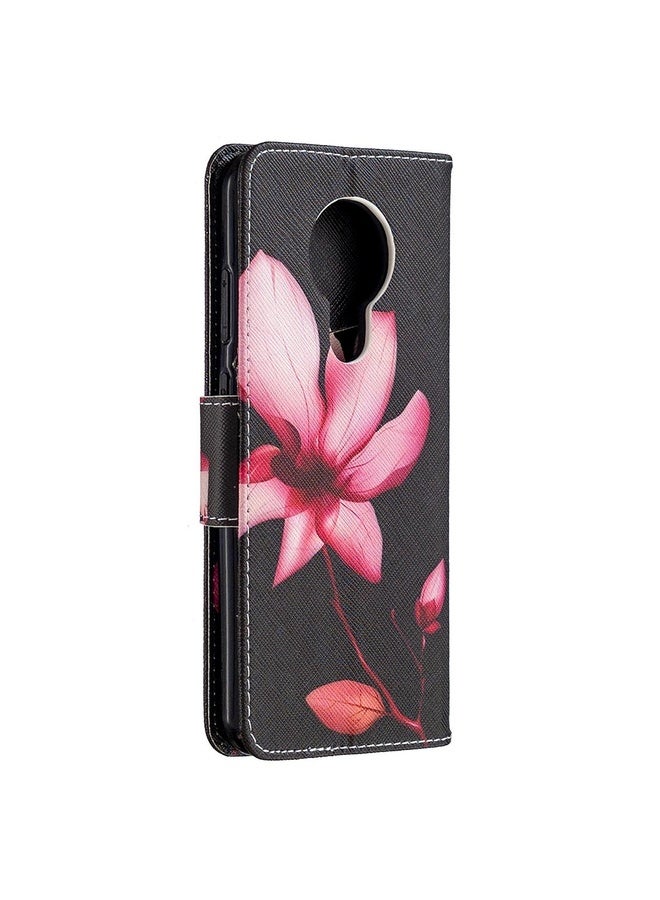 HuHa Case Cover For Nokia 5.3 Colored Drawing Pattern Horizontal Flip Leather Case with Holder & Card Slots & Wallet(Lotus)  - Image 3
