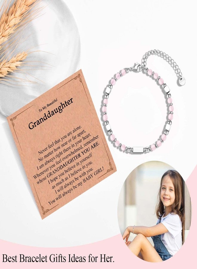 FIEEFX Granddaughter Gifts To My Grandaughter Bracelet Christmas Valentines Birthday Graduation Back to School First Day of School Gifts for Girls Kids Teens as Stocking Basket Stuffers from Grandma - Image 2