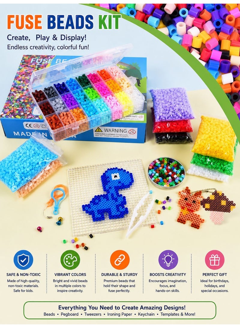 Prime Choice 6300PCS Fuse Beads Kit for Kids, 5mm Iron Beads Craft Set, DIY Pixel Art Creativity Toy with Storage Box, Educational Arts & Crafts Gift for Boys & Girls - Image 4