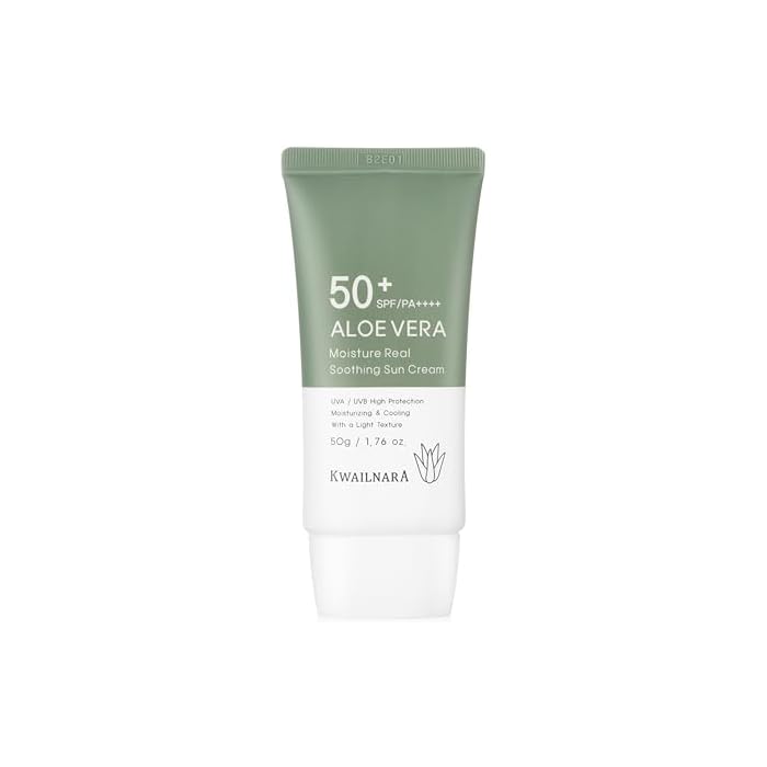 WELCOS KWAILNARA Aloe Vera Moisture Real Soothing Sun Cream | Hydrating | Non Nano and No Greasy | Korean Skin Care for Ultimate Sun Protection & Hydration | 50g / 1.76oz
