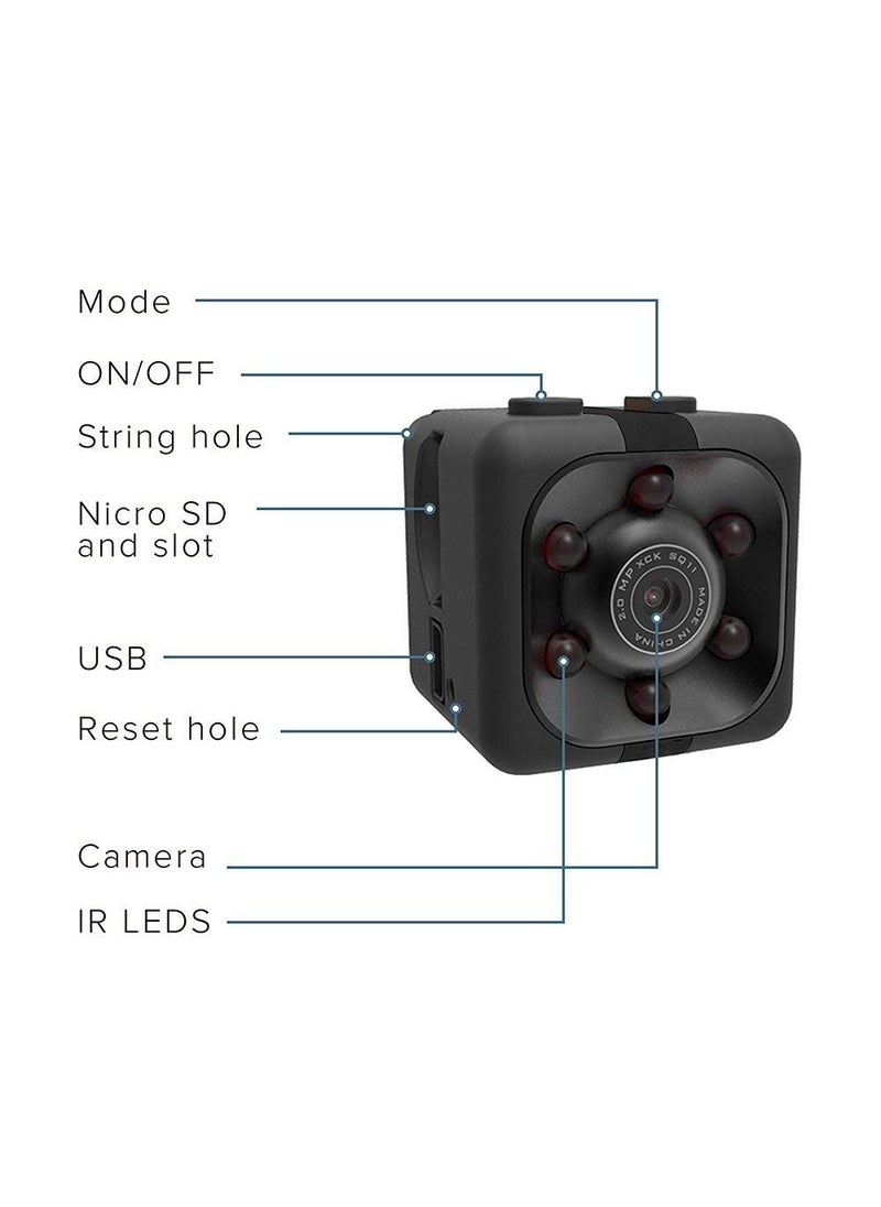 TECHNOVIEW TECHNOVIEW 1080P Mini Spy Camera with Low Light Vision Video Audio Recording for Home Indoor Outdoor Security Black  - Image 5