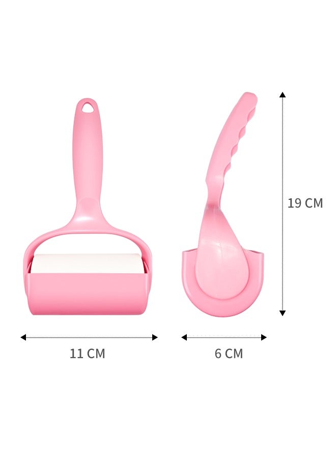 Pink Lint Roller with Dust Cover, 7 Refills 385 Sheets, 360° Rotating Pet Hair Remover for Clothes, Furniture, Carpets - 19x11cm, Easy Tear Design - Image 5