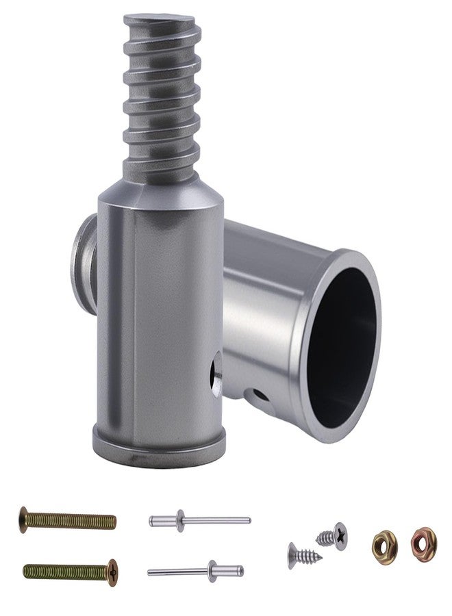 Heran Threaded Tip Replacement Kit 2 PCS, 1 Inch/25mm Aluminum Pole Tips with Screws for Mop, Broom, and Cleaning Tool Handles - Image 1