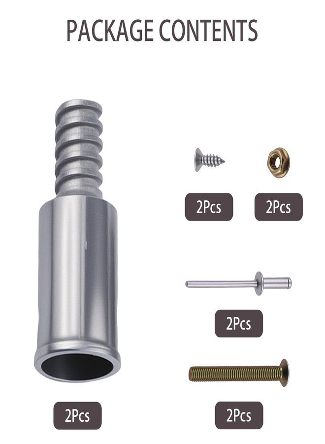 Heran Threaded Tip Replacement Kit 2 PCS, 1 Inch/25mm Aluminum Pole Tips with Screws for Mop, Broom, and Cleaning Tool Handles - Image 3