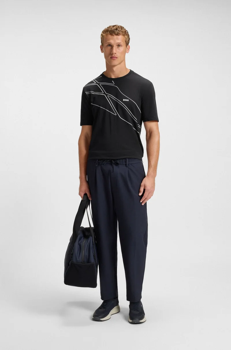 بوس تيشيرت رياضي بمسامات تهوية مطاطية