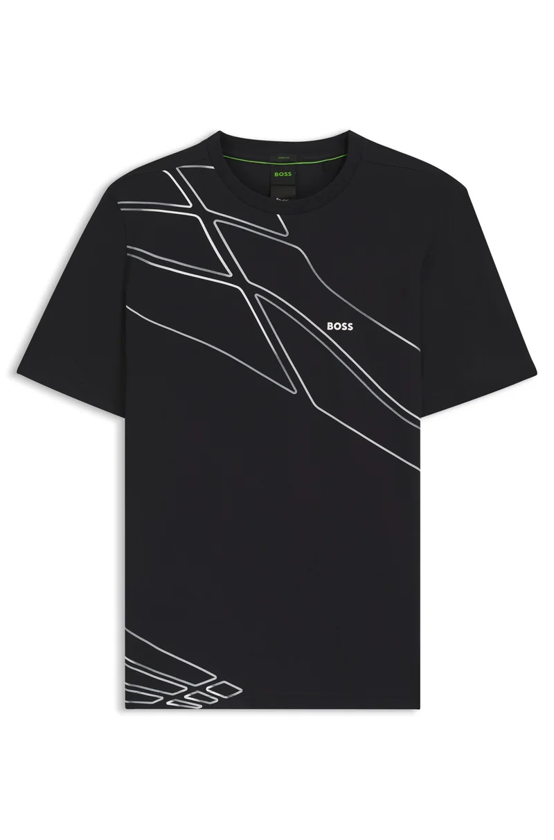 بوس تيشيرت رياضي بمسامات تهوية مطاطية