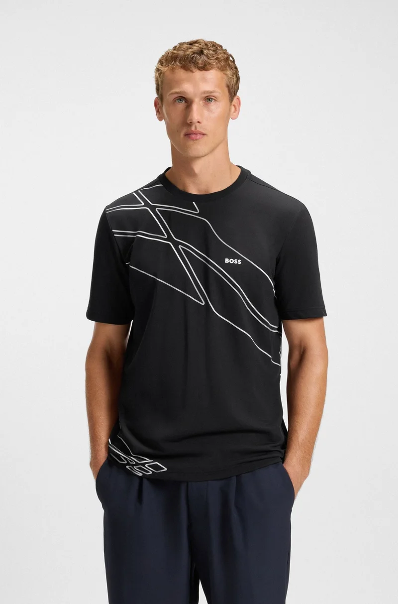 BOSS Active T-shirt in moisture-wicking stretch piqué