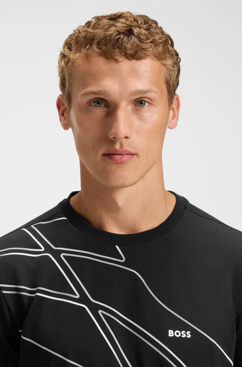 BOSS Active T-shirt in moisture-wicking stretch piqué