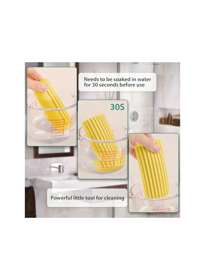 erorex Damp Clean Duster Sponge, 2 Pack Magic Cleaning Sponge Baseboard Cleaner Tool for Blinds, Glass, Baseboards,Radiators,Window Track Grooves(Yellow) - Image 5