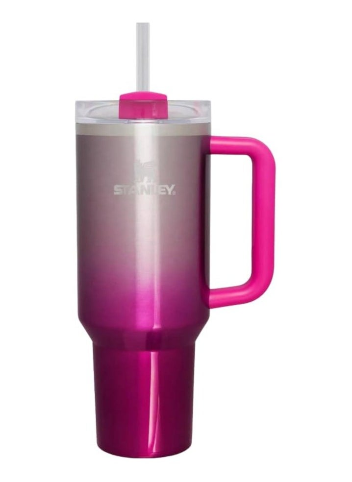 Stanley - Premium 1.2L Insulated Travel Tumbler – Leakproof FlowState Lid & Reusable Straw – Double-Wall Stainless Steel for Hot & Cold Drinks – Durable, Sweatproof & BPA-Free Mug (Camelia Pink Gradient) - Image 1