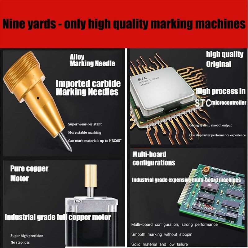 Pneumatic Marking Machine Metal Engraving Machine Depth, Pneumatic Dot Peen Marking Machine for Letters Serial Number VIN Code Chassis Number Date - Image 2