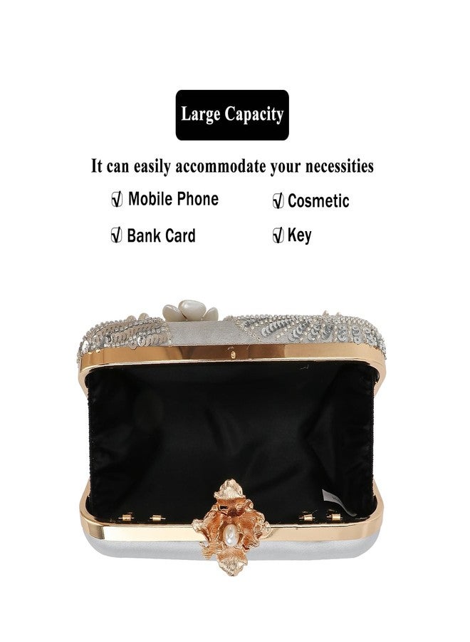 DA BODAN Womens Vintage Floral Embroidery Clutch Evening Handbag Shoulder Bags Purse for Wedding Party Prom - Image 5