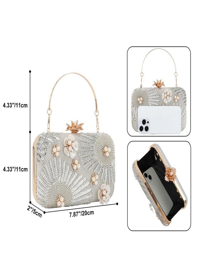DA BODAN Womens Vintage Floral Embroidery Clutch Evening Handbag Shoulder Bags Purse for Wedding Party Prom - Image 4