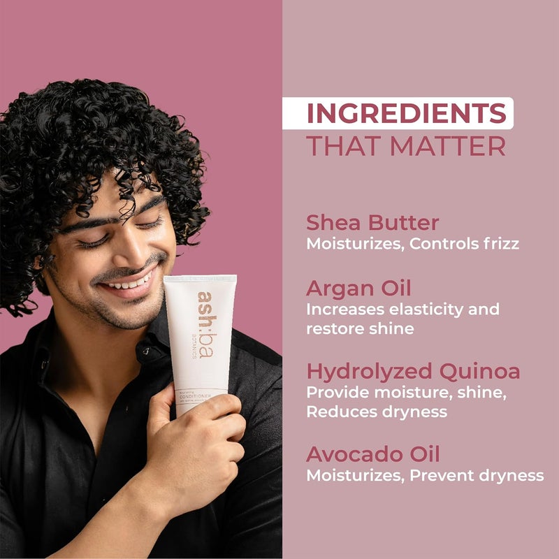 Ashba Botanics Nourishing Conditioner for Men and Women  Hair Conditioner Curly Hair  Detangles Smooth Hair & Max Nourishment  SLS SLES Phthalates and Parabens (50ml) - Image 2