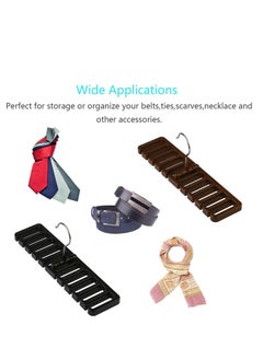 KASTWAVE Belt Rack, 2pcs Belt Hanger Tie Holder Homeware Closet Organizer with Stainless Steel 360° Swivel Hook for Belts Ties Scarves  - Image 3