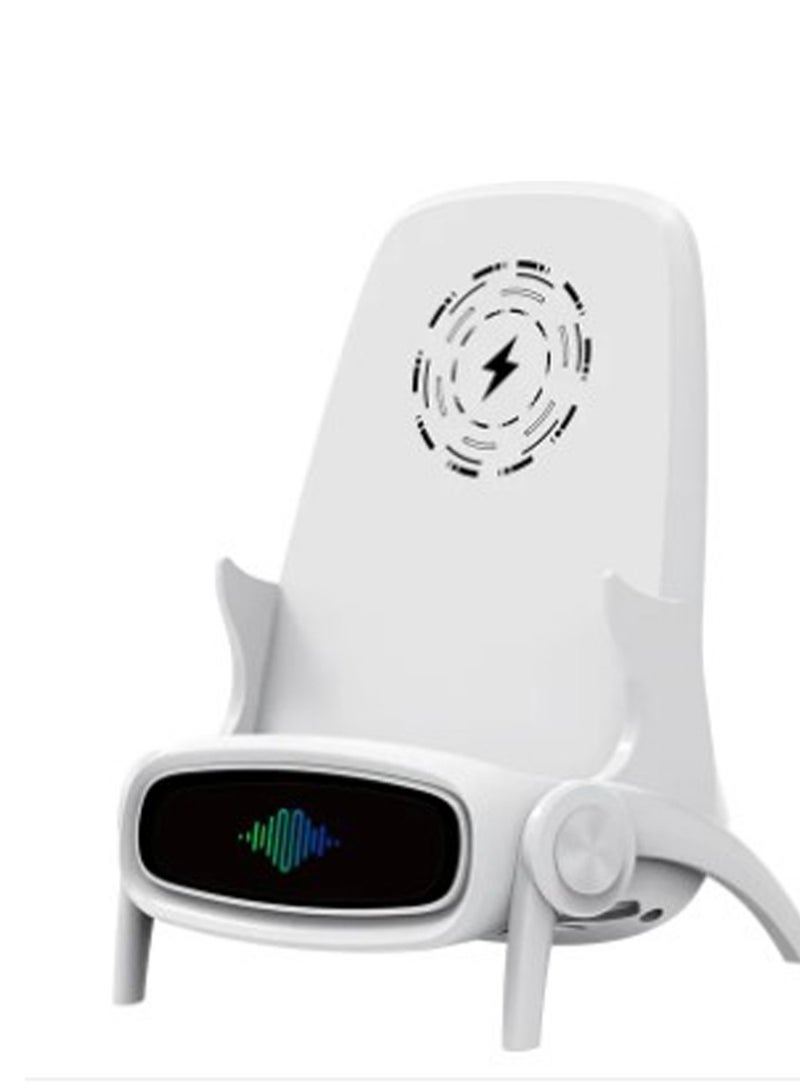 Loquat New small fan desktop chair magnetic mobile phone charger, bracket wireless universal amplifier, mobile phone wireless charger, suitable for Apple Huawei Xiaomi mobile phone - Image 1