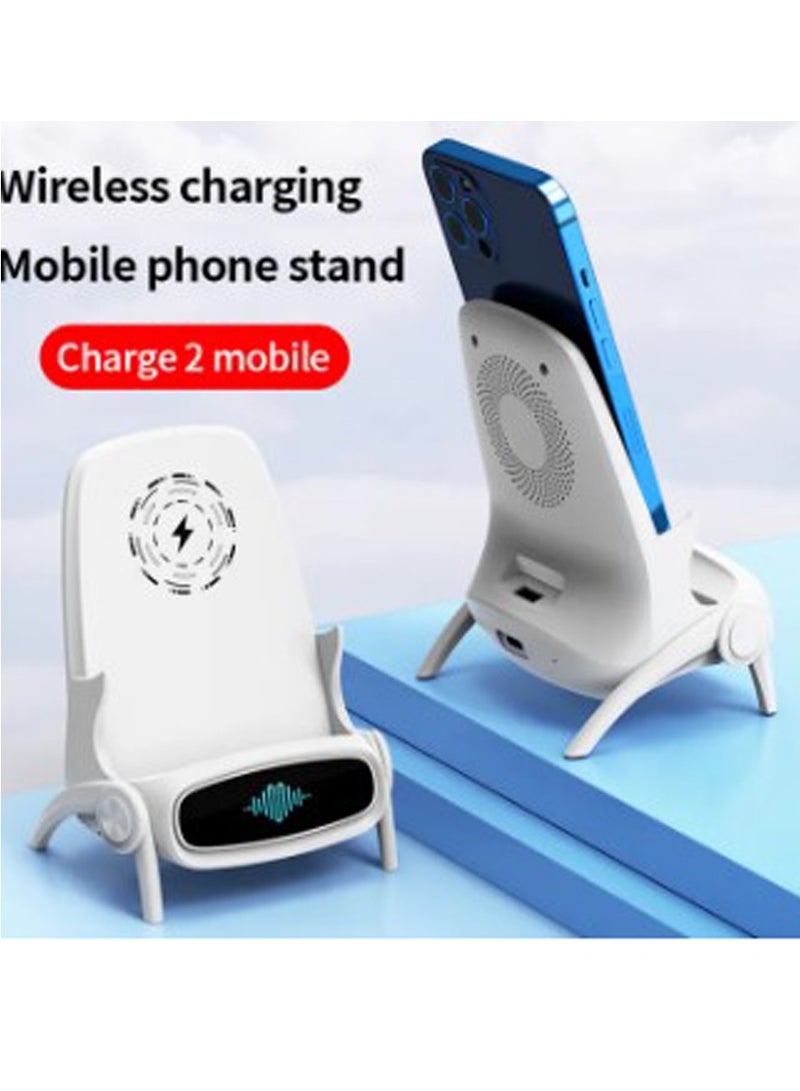 Loquat New small fan desktop chair magnetic mobile phone charger, bracket wireless universal amplifier, mobile phone wireless charger, suitable for Apple Huawei Xiaomi mobile phone - Image 5