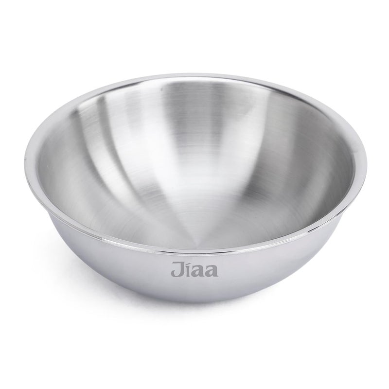 JIAA make life beautiful JIAA Triply Stainless Steel Kadai Tasla 30 cm51 L Induction Base Serves 910 Ideal for Festive Recipes Like Rajma Chole Premium Multipurpose Cookware for Home Chefs Professionals - Image 2