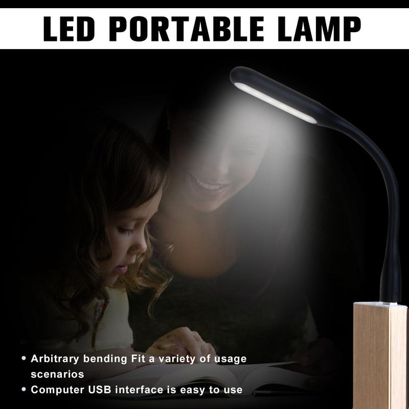 MaiJin Flexible Mini USB LED Lamp for Laptop PC Outdoor Low Consumption Gift Night Book Reading (Black) - Image 4