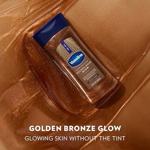 Vaseline زيت جل الجسم المتلألئ من فازلين بلمسة ذهبية وفانيليا كاكاو، 6.8 أونصة - Image 3