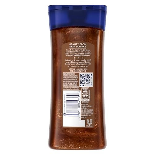 Vaseline زيت جل الجسم المتلألئ من فازلين بلمسة ذهبية وفانيليا كاكاو، 6.8 أونصة - Image 2