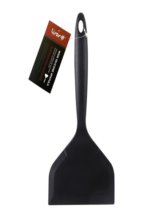 LISOS Silicone Japanese Tamagoyaki Omelette Spatula Wide Silicone Pancake Spatula Nonstick Heat-Resistant Pancake Shovel for Egg, Fish, Burgers, Steak and Pizza，Black - Image 1