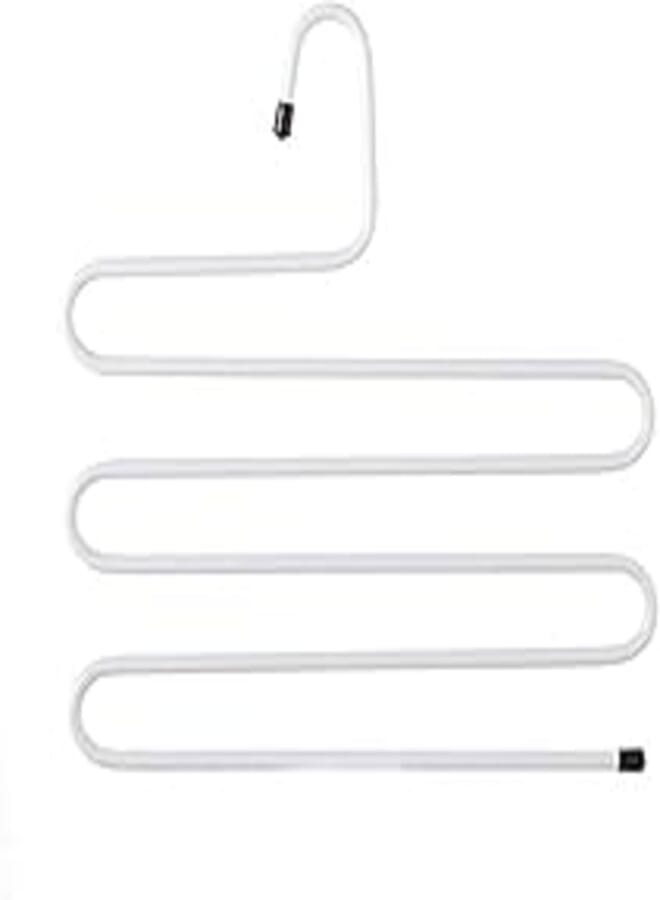 Pants hanger multi-layer s-style multi-purpose towel clothes hanger - white, One Size