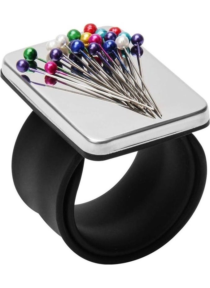 Hodbehod Black Color Tailor Magnetic Bracelet Square Pin Holder and 250 Pins  - Image 2