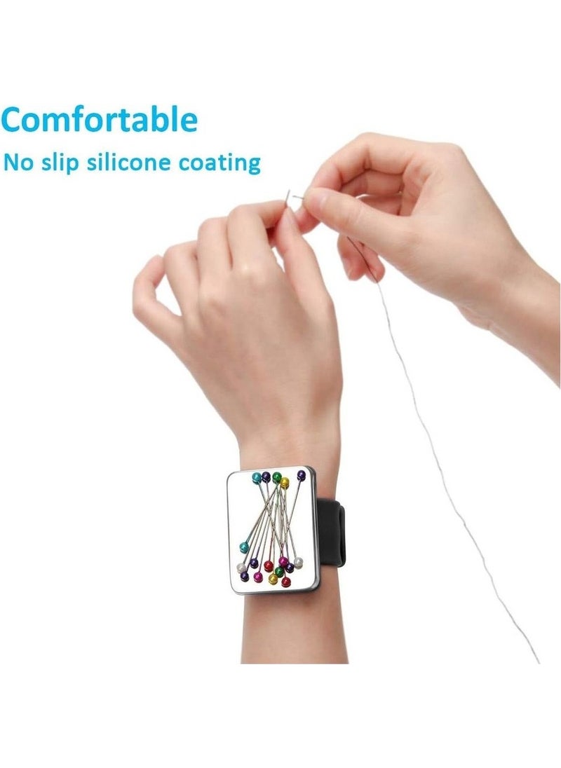 Hodbehod Black Color Tailor Magnetic Bracelet Square Pin Holder and 250 Pins  - Image 3