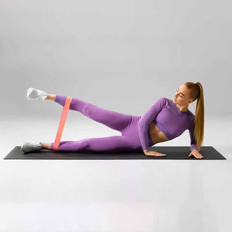 Omyoffice Resistance band,Portable resistance bands for workout,Natural latex material,Heavy duty,5 different resistance levels,For Strength Training & Fitness Workouts, Pilates, Yoga Physical Therapy Fitness - Image 5