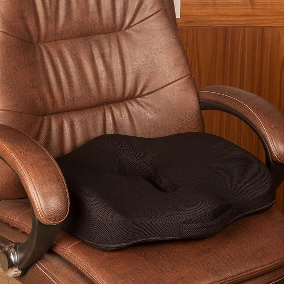 Vocal Enterprise Memory Foam Seat Cushion Black Ergonomic Design for Office Chair Coccyx Support - Image 5