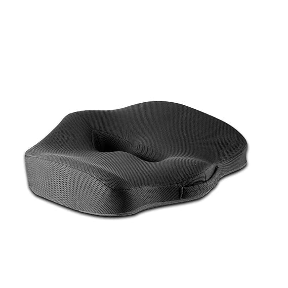 Vocal Enterprise Memory Foam Seat Cushion Black Ergonomic Design for Office Chair Coccyx Support - Image 1