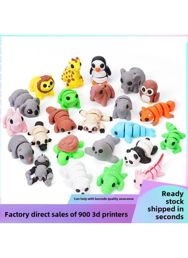 3D Printing Animal Toy Suit-handicraft Ornaments Creative Hand-made Animal Joint Activity Model Toy-Colour:Little Lion-5cm  - Image 2
