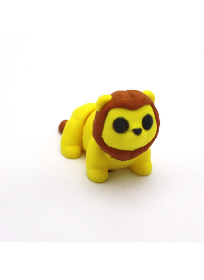 3D Printing Animal Toy Suit-handicraft Ornaments Creative Hand-made Animal Joint Activity Model Toy-Colour:Little Lion-5cm  - Image 1