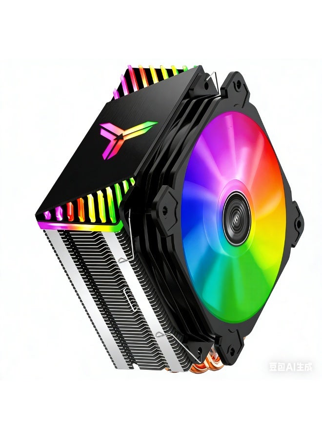 مبرد هوائي لوحدة المعالجة المركزية، CR1400 RGB مع 4 أنابيب حرارية ومروحة PWM مقاس 92 مم - مبرد برجي 126 مم مع مزامنة إضاءة ARGB للوحة الأم (5 فولت، 4 دبابيس) - متوافق مع AMD Ryzen/Intel LGA 1700 115X، أسود - Image 1