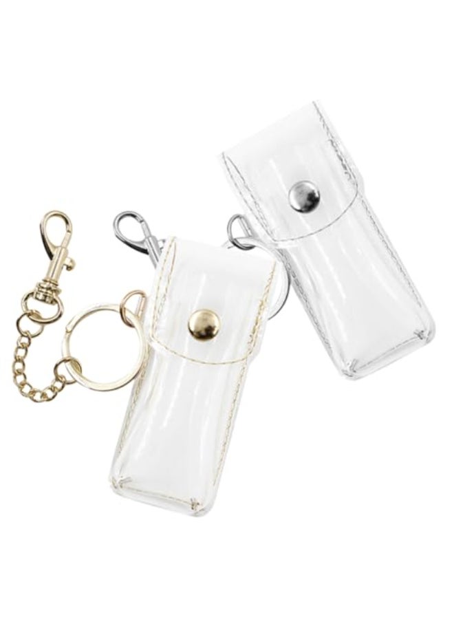 COLLBATH Transparent Lipstick Keychain Pouch Clear Pvc Lip Gloss Holder Compact Lip Balm Case Portable Travel Accessory - Image 1