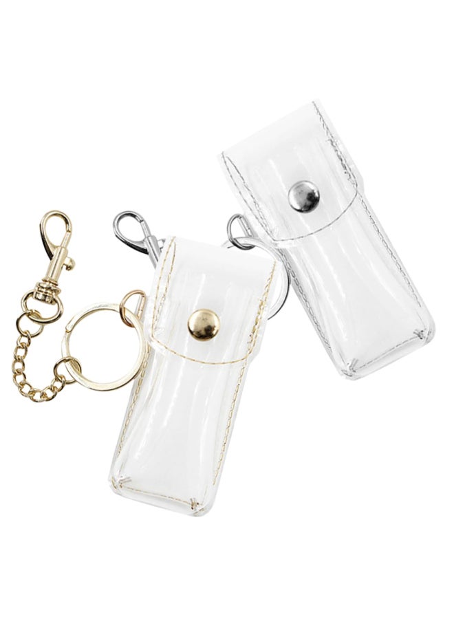 COLLBATH Transparent Lipstick Keychain Pouch Clear Pvc Lip Gloss Holder Compact Lip Balm Case Portable Travel Accessory - Image 2