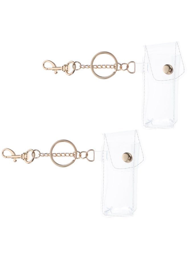 COLLBATH Transparent Lipstick Keychain Pouch Clear Pvc Lip Gloss Holder Compact Lip Balm Case Portable Travel Accessory - Image 4