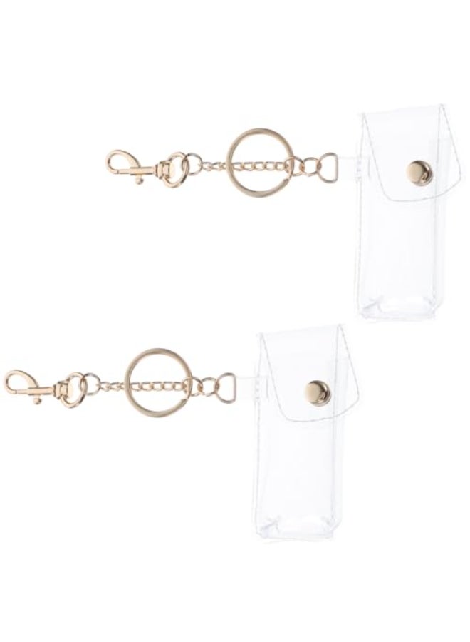 COLLBATH Transparent Lipstick Keychain Pouch Clear Pvc Lip Gloss Holder Compact Lip Balm Case Portable Travel Accessory - Image 3