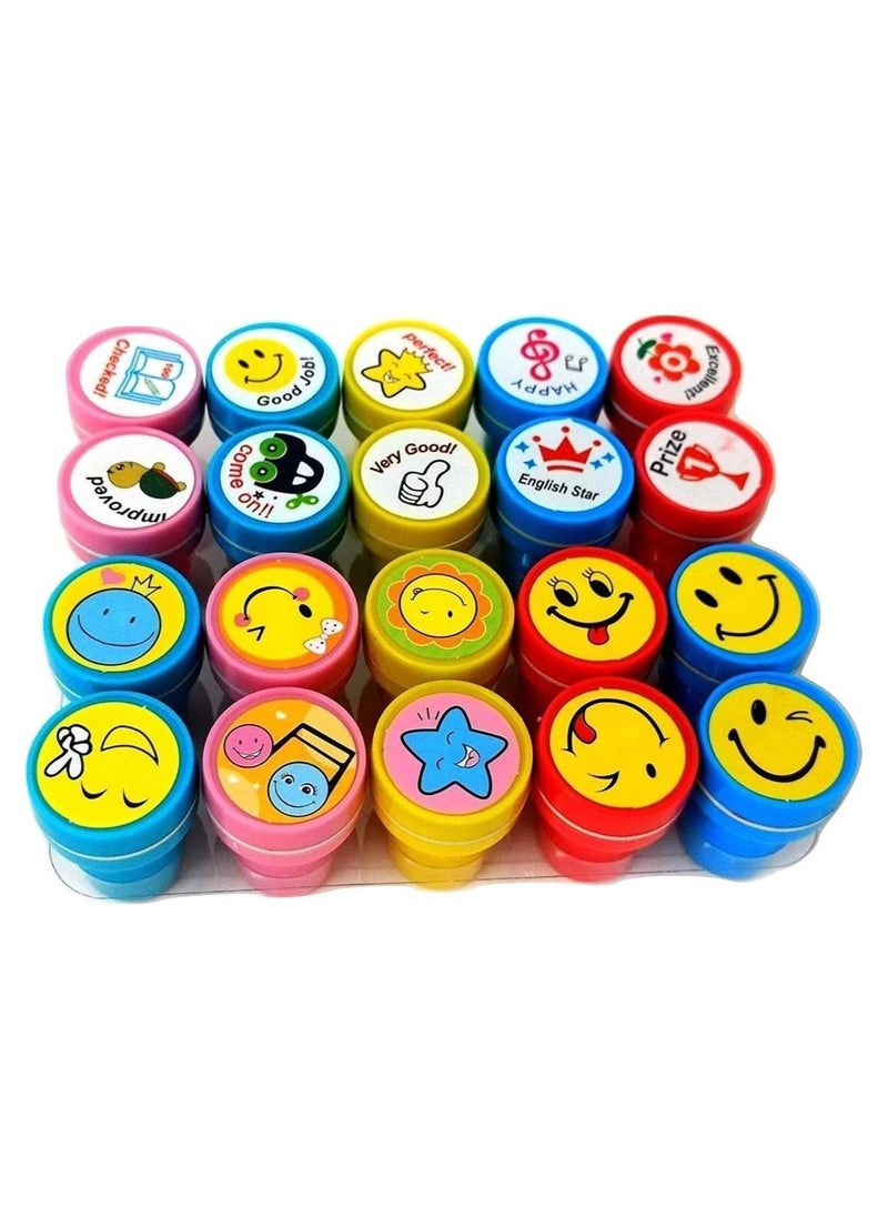 TOY GARDEN 20 PCS Kids Stamps Set – Emoji & Motivational Reward Stamps for Teachers, Parents & Students, Self-Inking Stamp Gift for School or Home  - Image 1