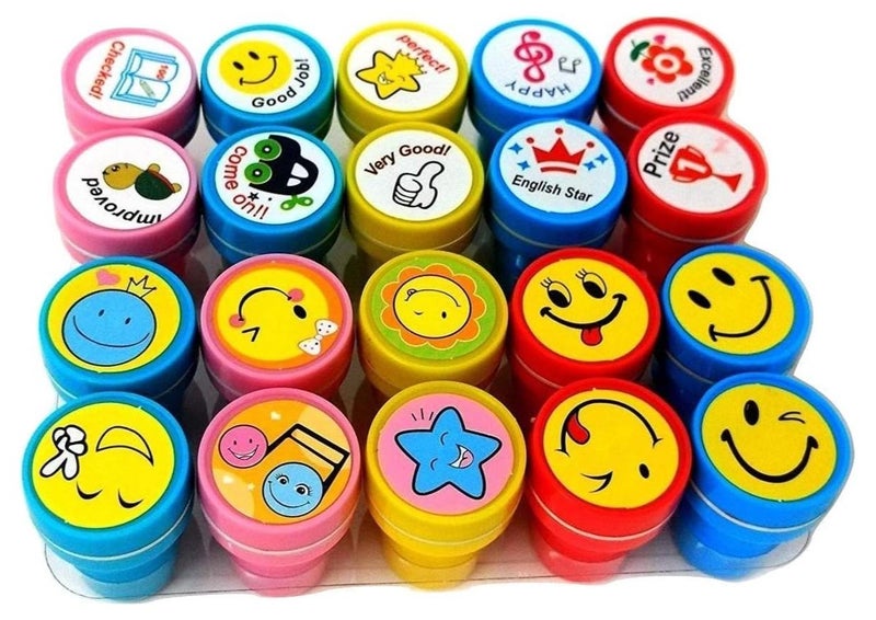 TOY GARDEN 20 PCS Kids Stamps Set – Emoji & Motivational Reward Stamps for Teachers, Parents & Students, Self-Inking Stamp Gift for School or Home - Image 1