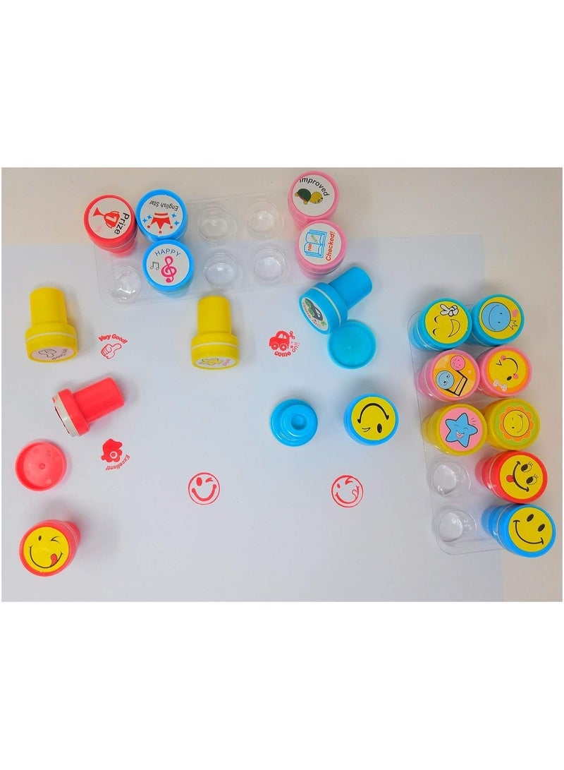 TOY GARDEN 20 PCS Kids Stamps Set – Emoji & Motivational Reward Stamps for Teachers, Parents & Students, Self-Inking Stamp Gift for School or Home - Image 2