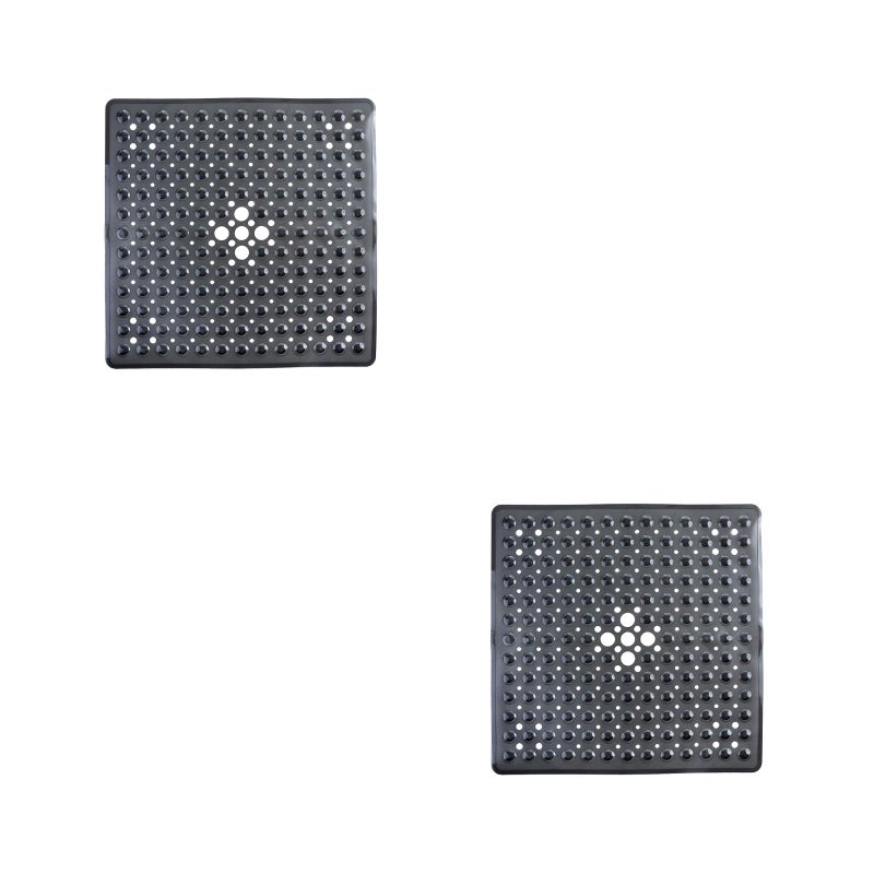 2pcs 53x53cm Non- Floor Mat Foot Pad Bathroom Door Mat Shower Floor Pads Bathroom Accessories Black - Image 1