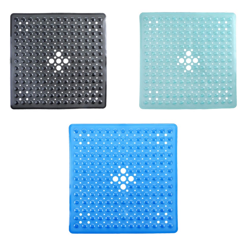 2pcs 53x53cm Non- Floor Mat Foot Pad Bathroom Door Mat Shower Floor Pads Bathroom Accessories Black - Image 3